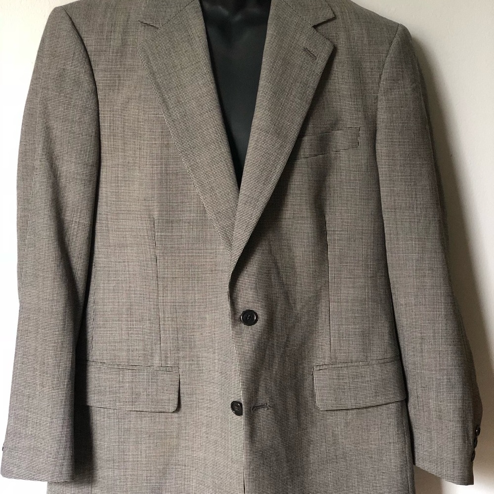 Brooks Brothers Mens Blazer Houndstooth Gray